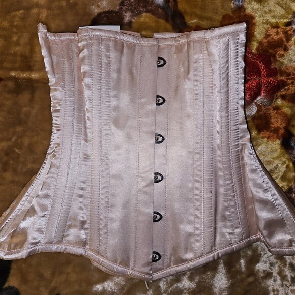 NWT XS NUDE Bridal MAIDEN Corset 22" Handmade 6 Garter Tabs USA - Picture 5 of 13